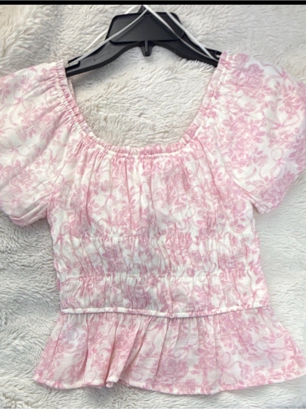 Sincerely Jules Light Pink Floral Peplum Blouse - Picture 2 of 3